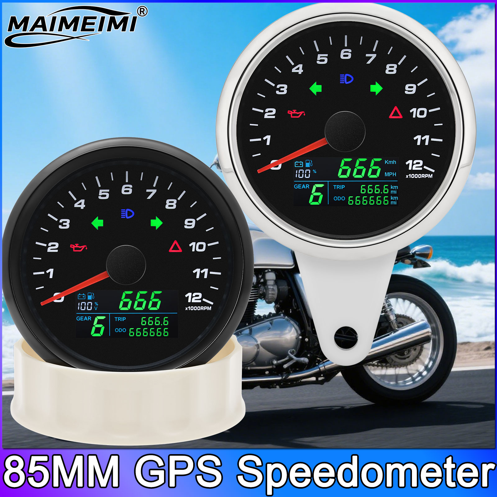 Motorcycle Gear Levels - 6 in 1 0-12000 giri/min contagiri