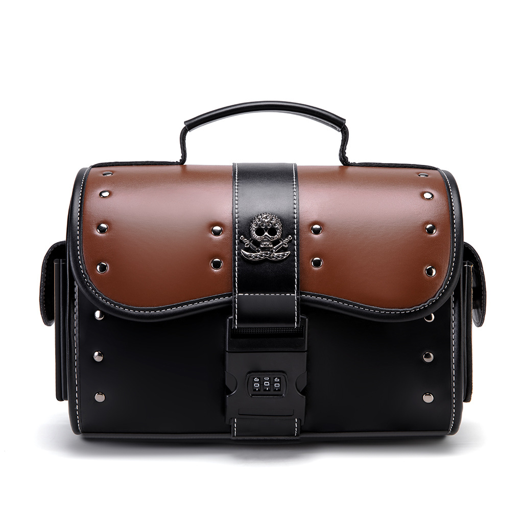 Motorcycle Gear Bag - Borsa Laterale Moto Vintage con Teschio,