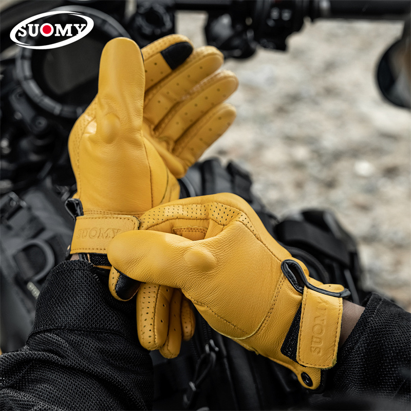 Guanti da Moto in Pelle Retrò  - Motorcycle Gear Yellow recensione e prezzo