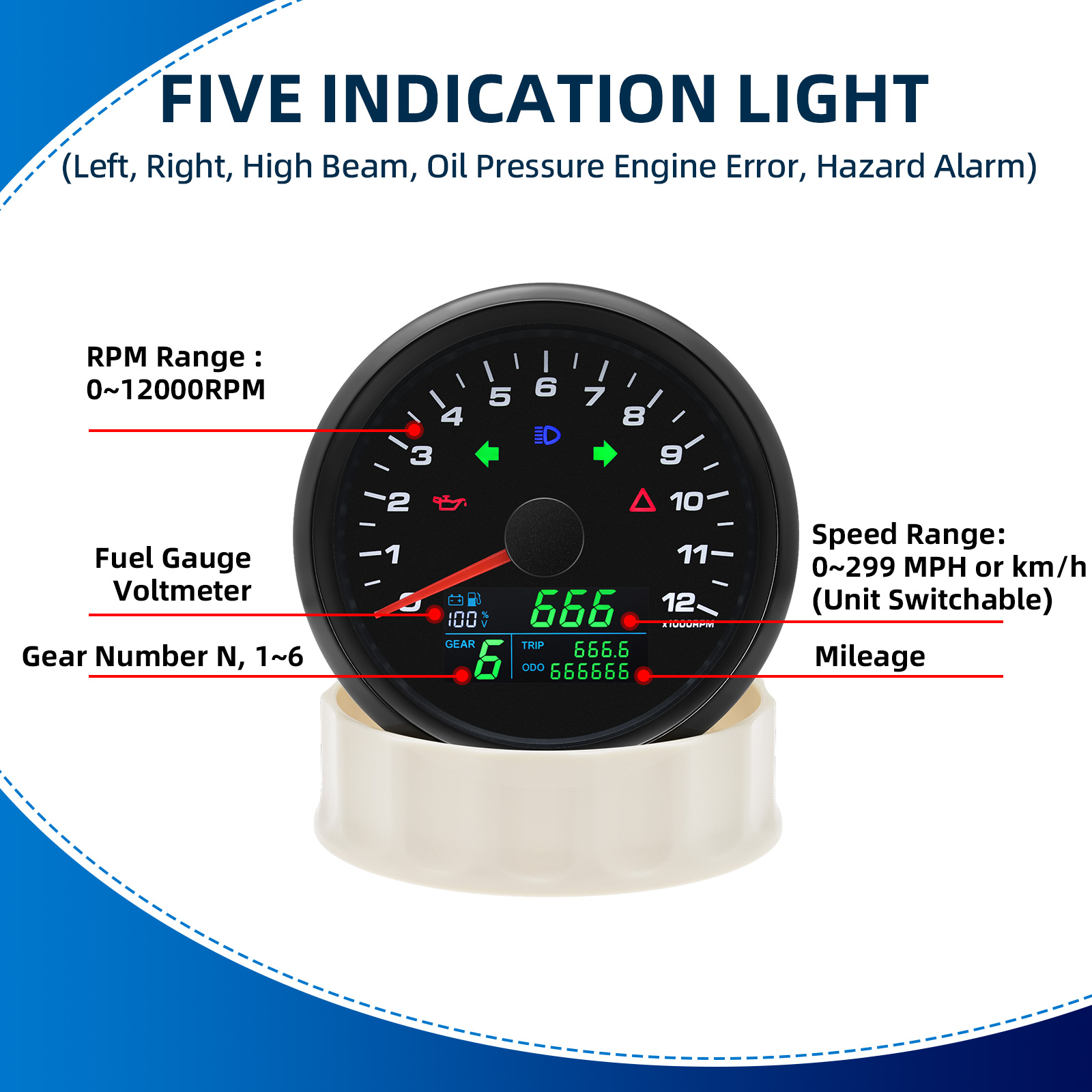 6 in 1 0-12000 giri/min contag - Motorcycle Gear Levels recensione e prezzo